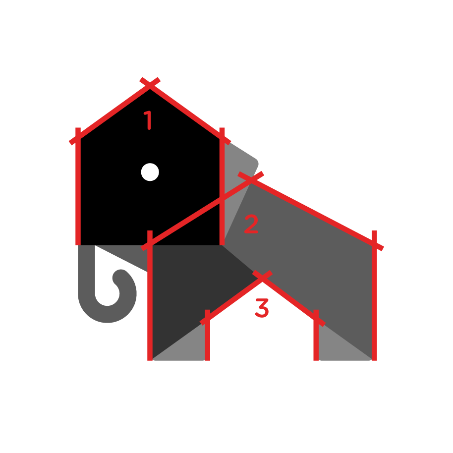 3 Houses shape